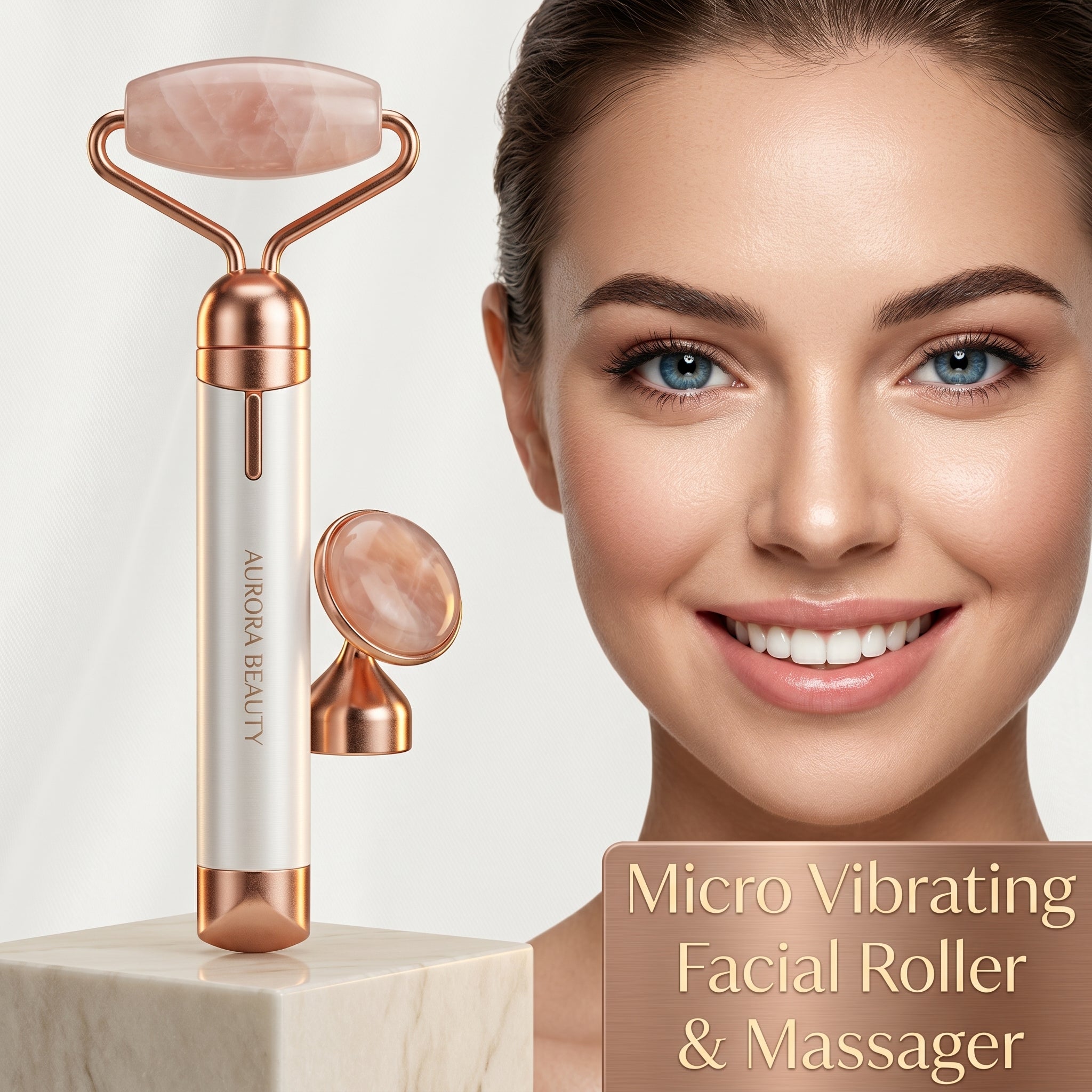 Finishing Touch Flawless Contour Micro Vibrating Facial Roller Massager For Smooth Skin