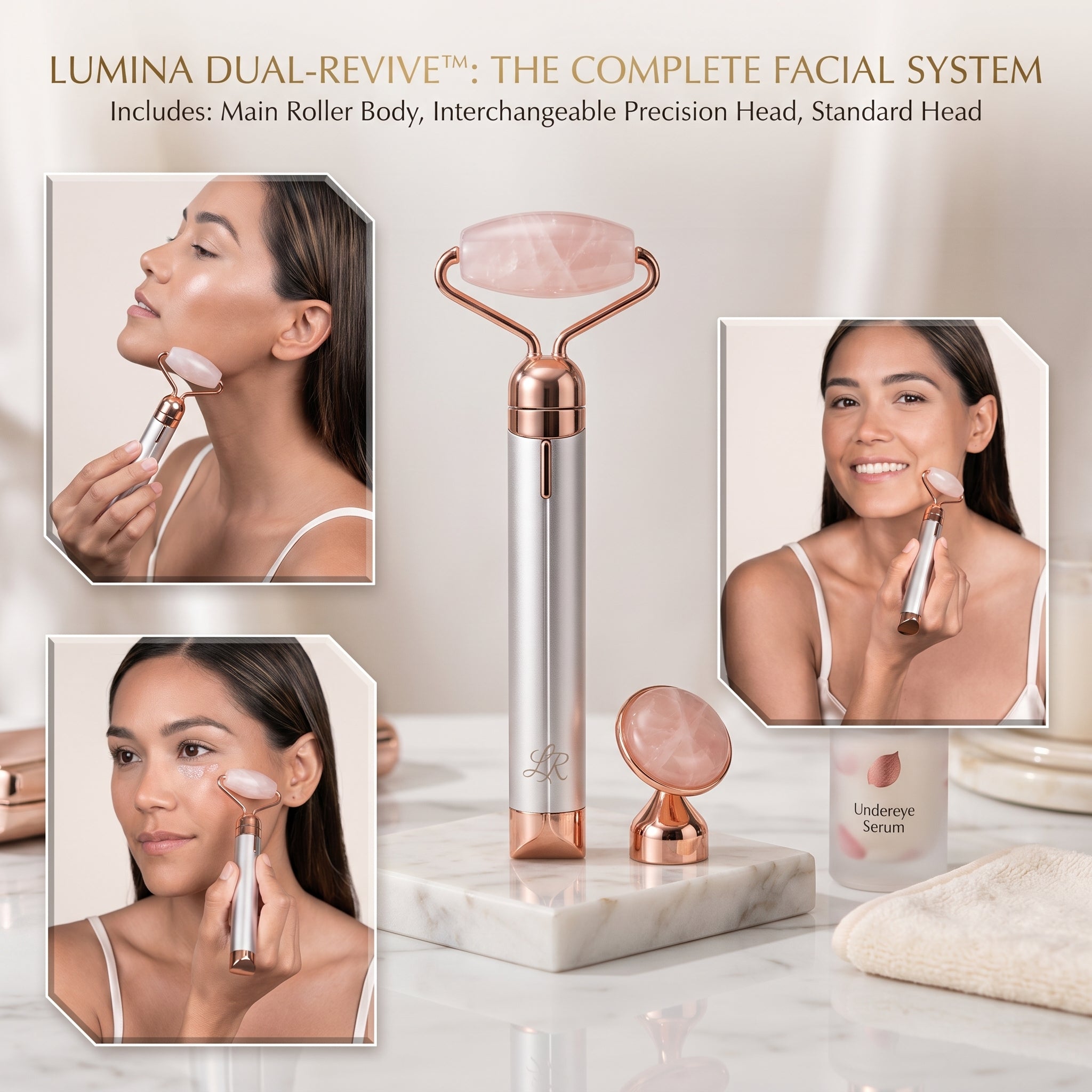 Finishing Touch Flawless Contour Micro Vibrating Facial Roller Massager For Smooth Skin