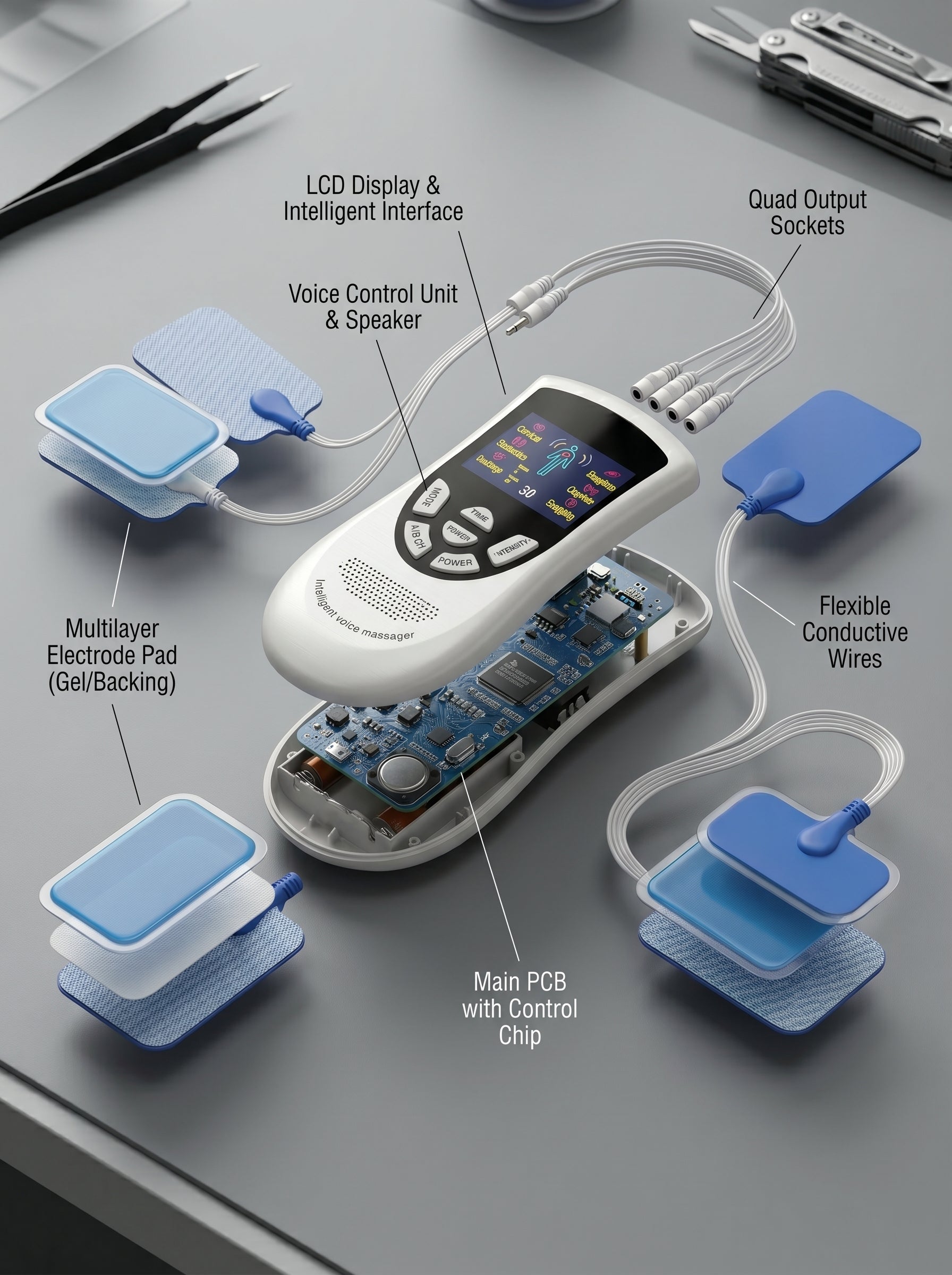 Blueidea intelligent voice Deluxe massager tens mahince