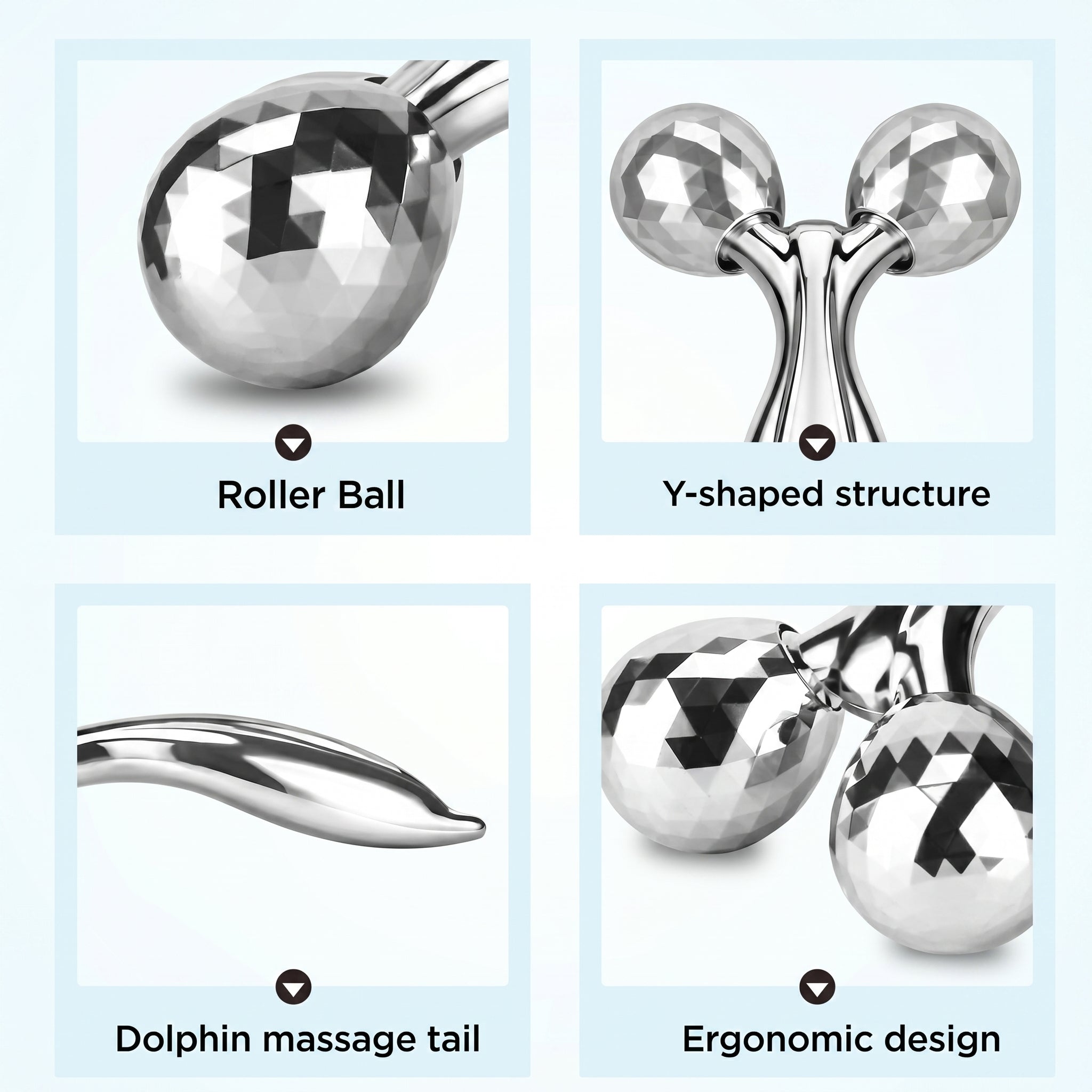 3D Body Massager Face Massager with Y-Design Roll Ball for Lymphatic Drainage and Circulation