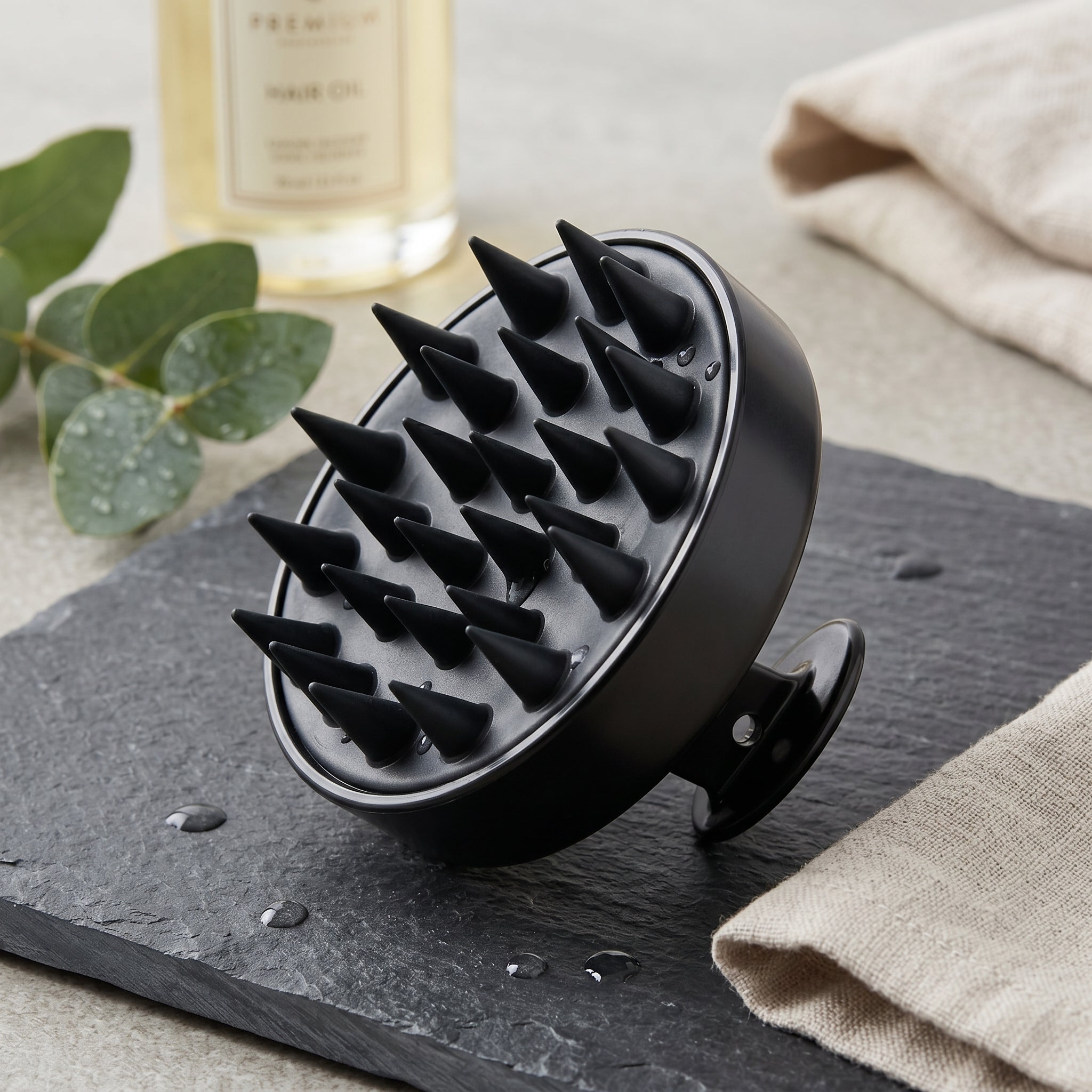 Silicone Shampoo Scalp Massager Handheld Shower Hair Scrubber Cleansing Brush with Soft Bristles