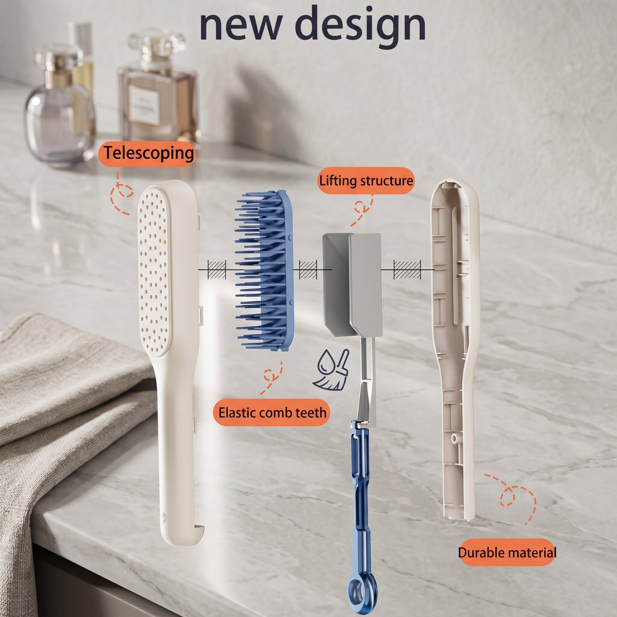 Self Cleaning Hair Brush, Anti-Static Hair Comb Magic Hair Brush, Anti Static Comb