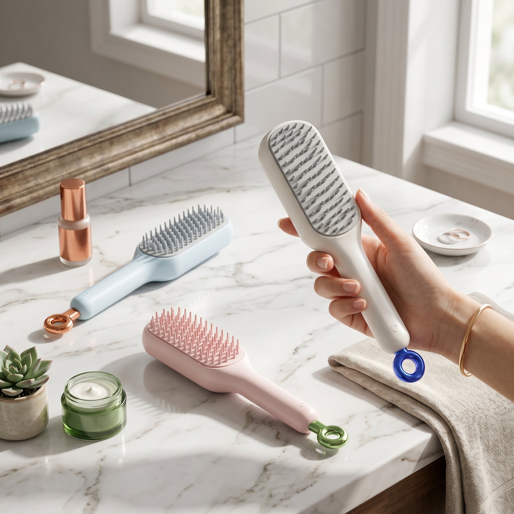 Self Cleaning Hair Brush, Anti-Static Hair Comb Magic Hair Brush, Anti Static Comb