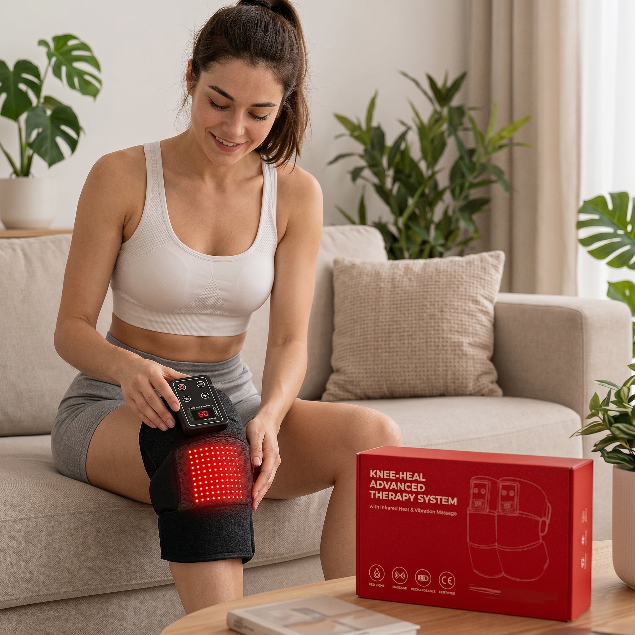 1pc Electric Knee Massager Brace - Cordless, Heat Heating Pad, 3 Adjustable Vibrations, Vibration Knee Heating Pad with Shoulder Elbow Support