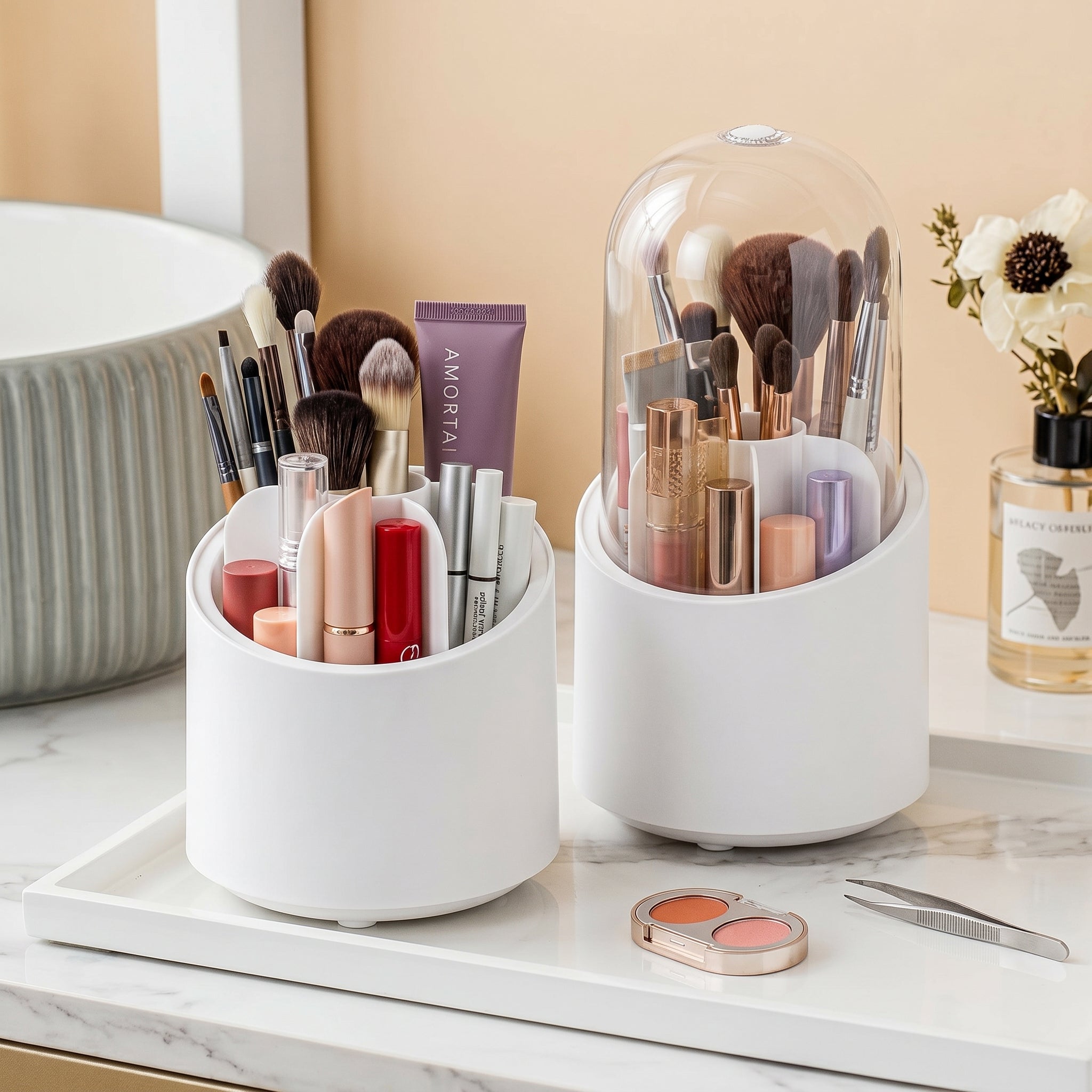 ROTATING COSMETIC BRUSH ORGANIZER