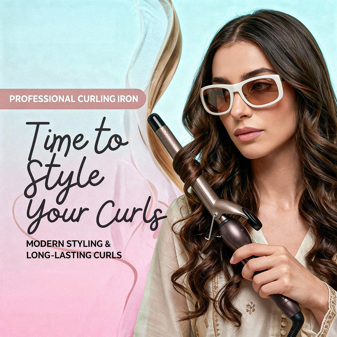 Professional Curling Iron for Shiny Frizz-Free Curls & Waves