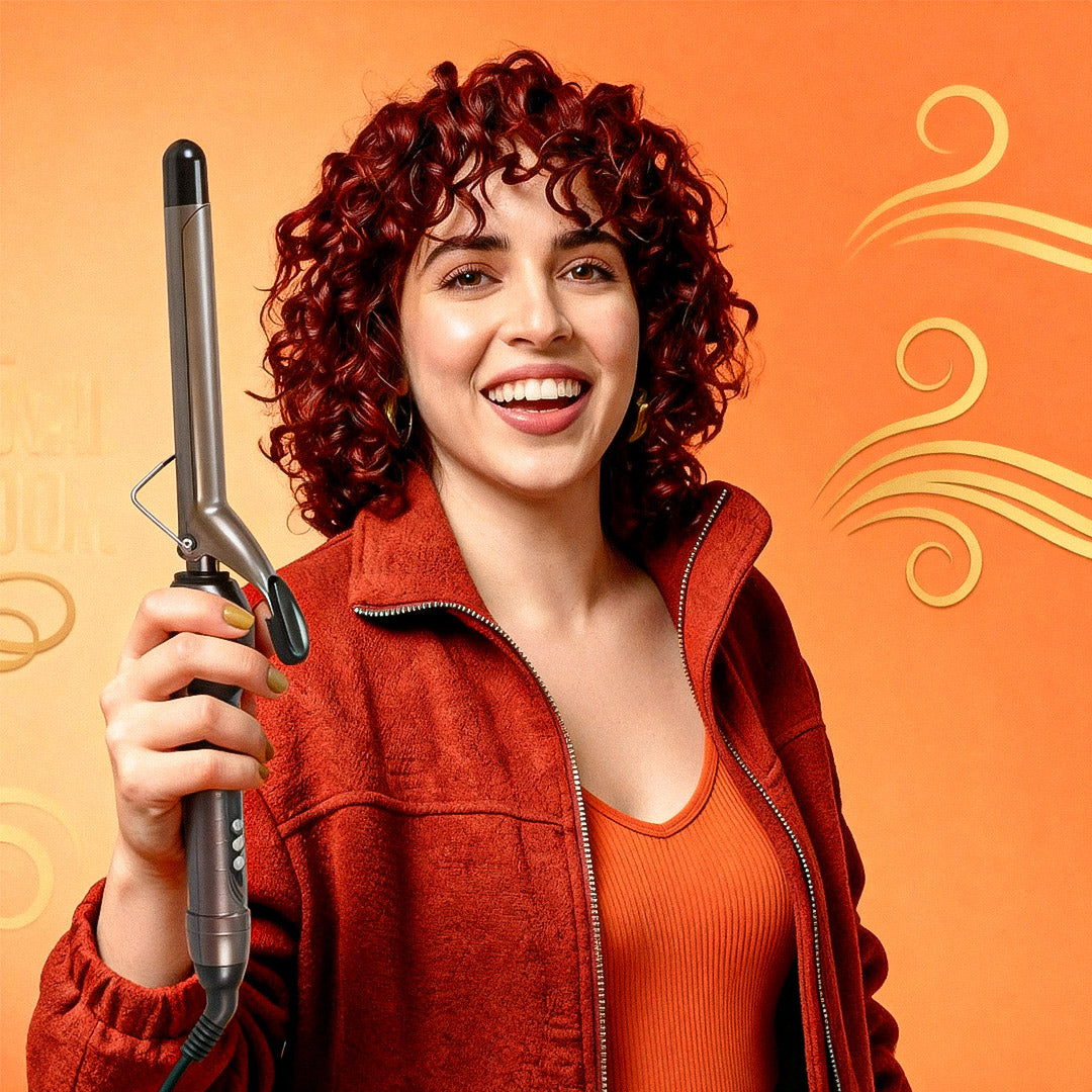 Professional Curling Iron for Shiny Frizz-Free Curls & Waves