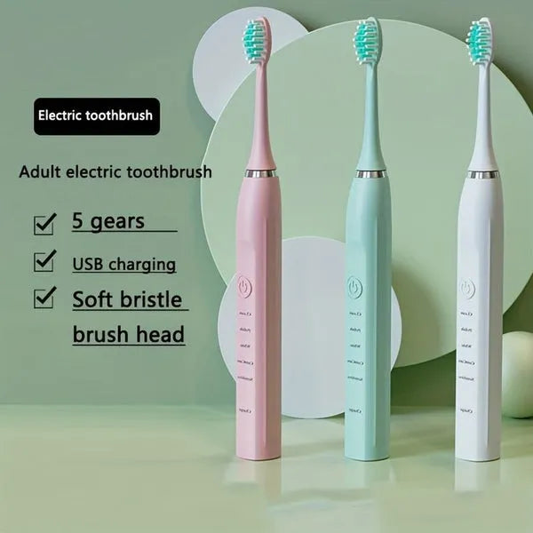 Electric Toothbrush with 4 Brushes Head