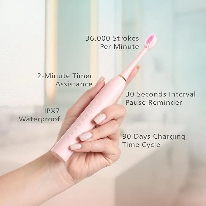 Electric Toothbrush with 4 Brushes Head