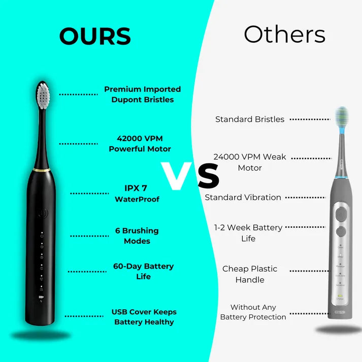 Electric Toothbrush with 4 Brushes Head
