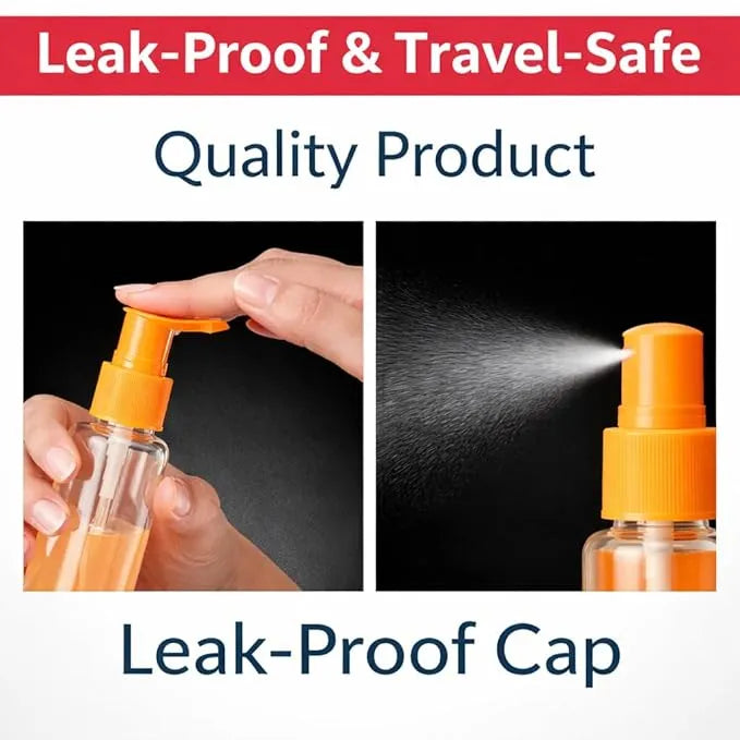 Travel Bottles Set with Zipper Bag | Leak-Proof Refillable Toiletry Kit