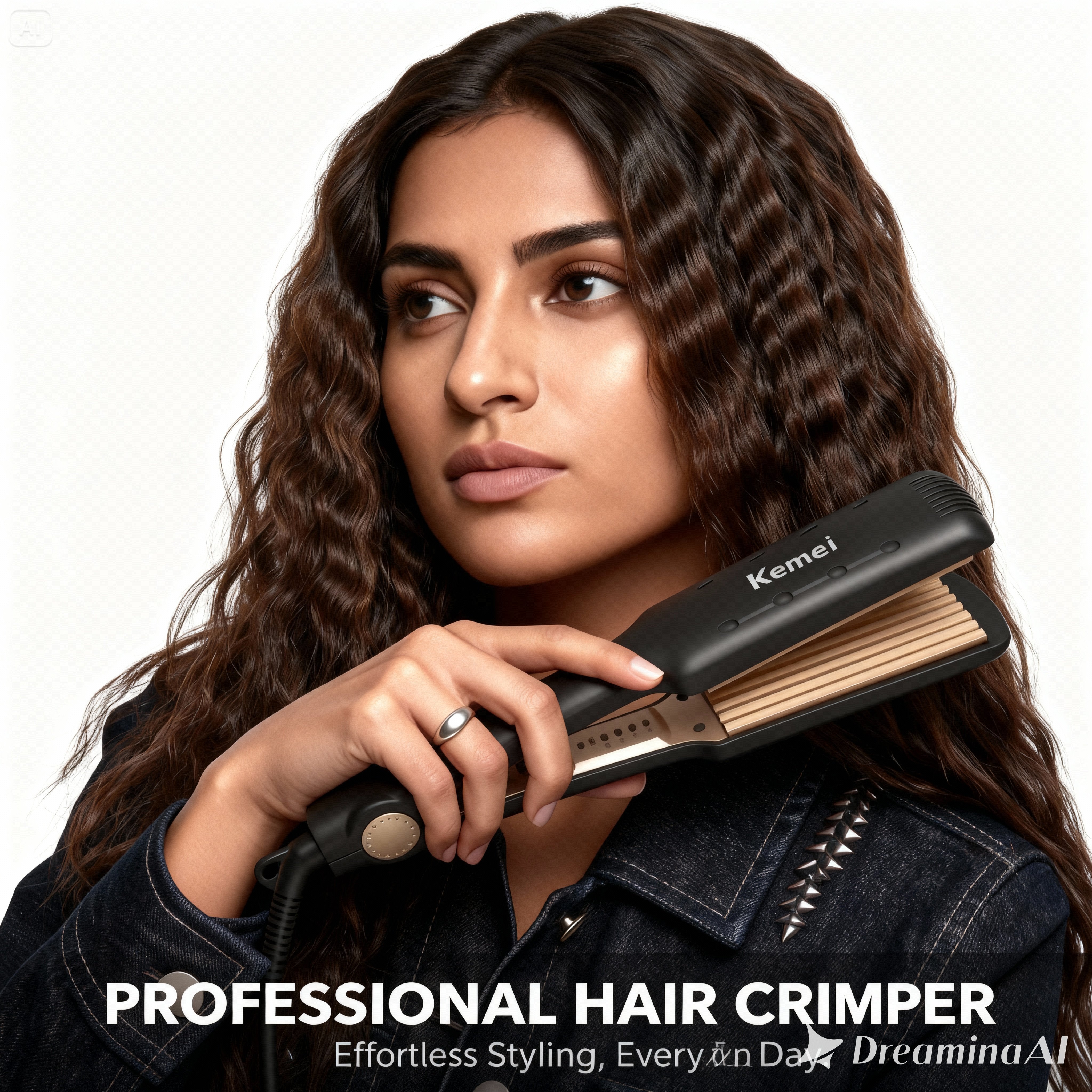 Professional Hair Crimper – Tourmaline Ceramic Plates