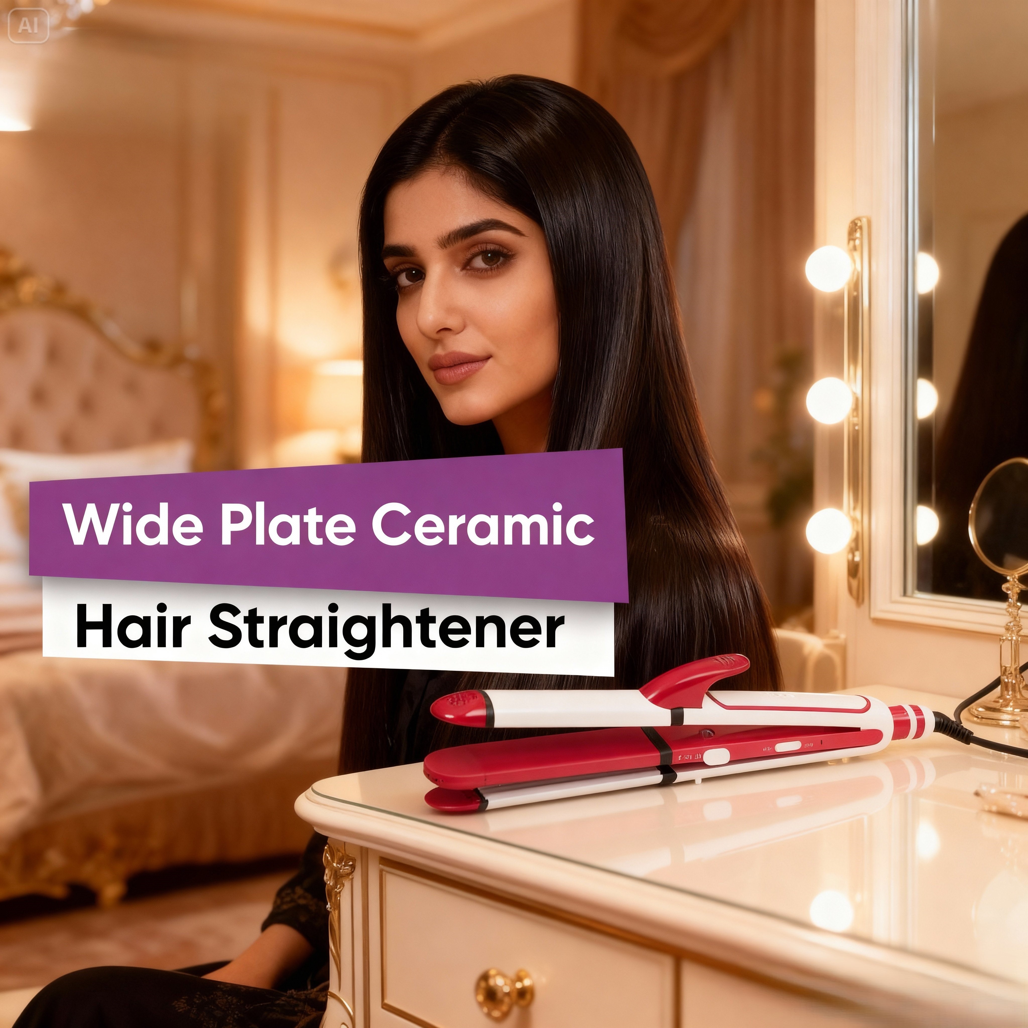 Professional 3-in-1 Hair Styler – Straightener, Curler & Dryer