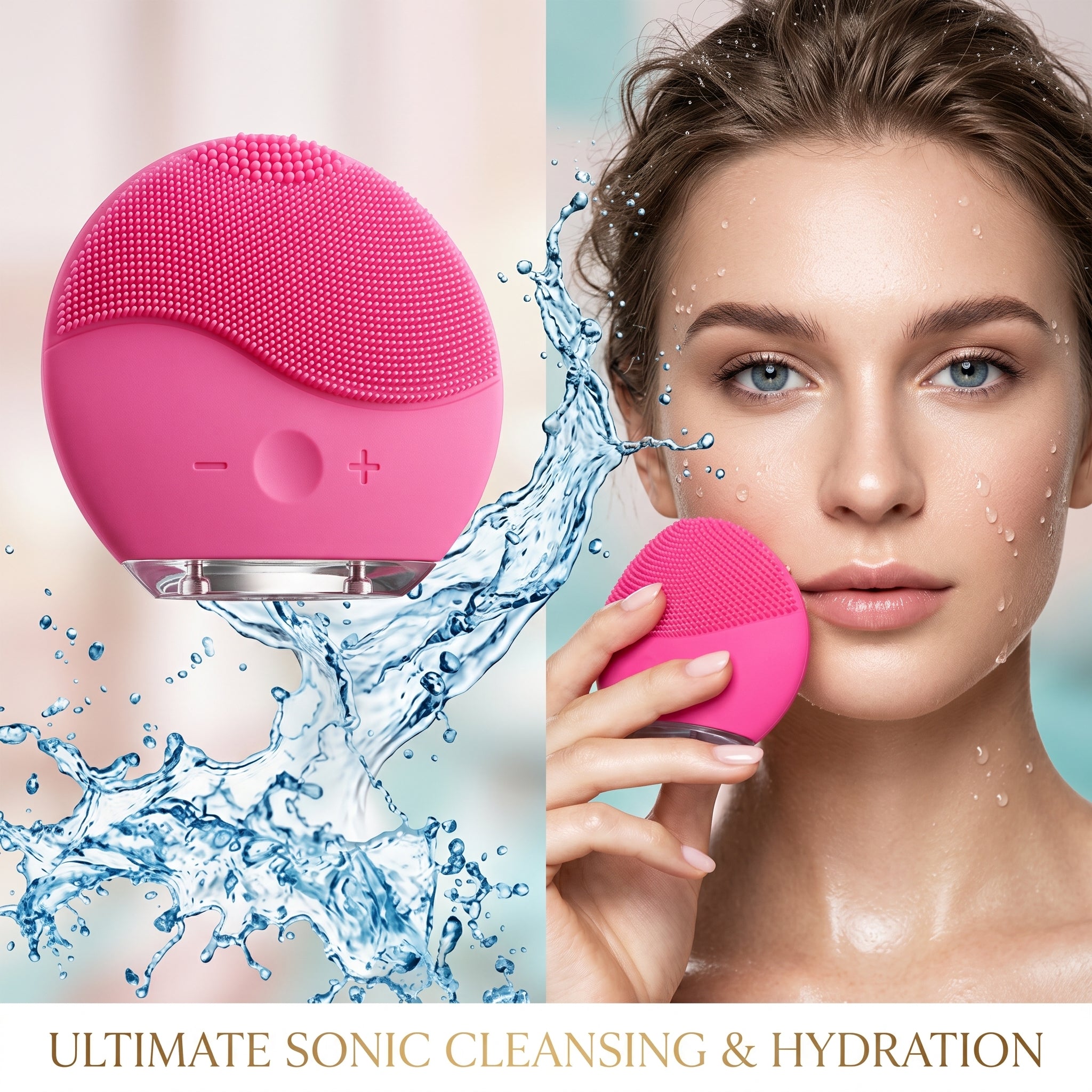 Rechargeable Silicone Facial Cleansing Brush for Sensitive Skin