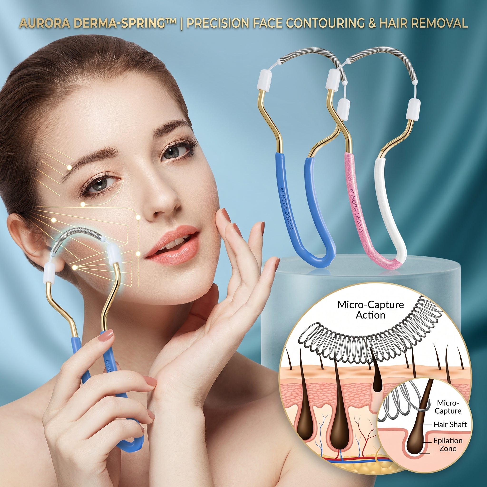 FACIAL HAIR REMOVER FOR WOMEN - SPRING EPILATOR FOR FACE, LIP & CHIN