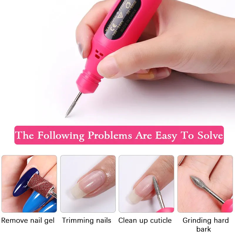 Mini Electric Nail Drill, Nail Kit, Polish Manicure Machine , Artists tools