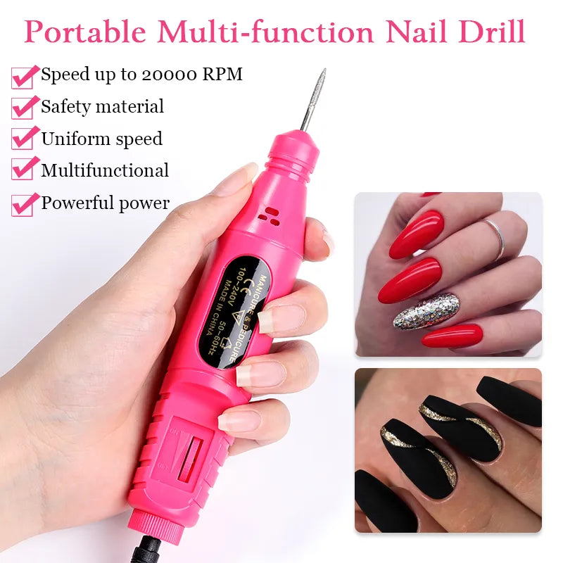 Mini Electric Nail Drill, Nail Kit, Polish Manicure Machine , Artists tools