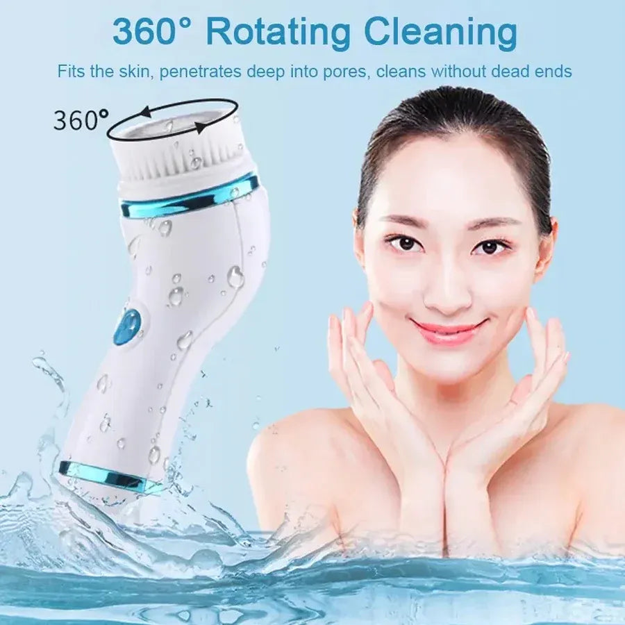 4 in 1 Rechargeable Facial Cleansing Brush & Massager