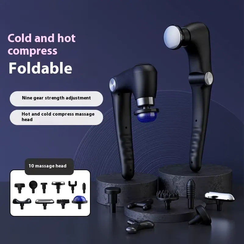 10-in-1 Foldable Heat & Cold Therapy Massager Deep Tissue Body Massage Gun