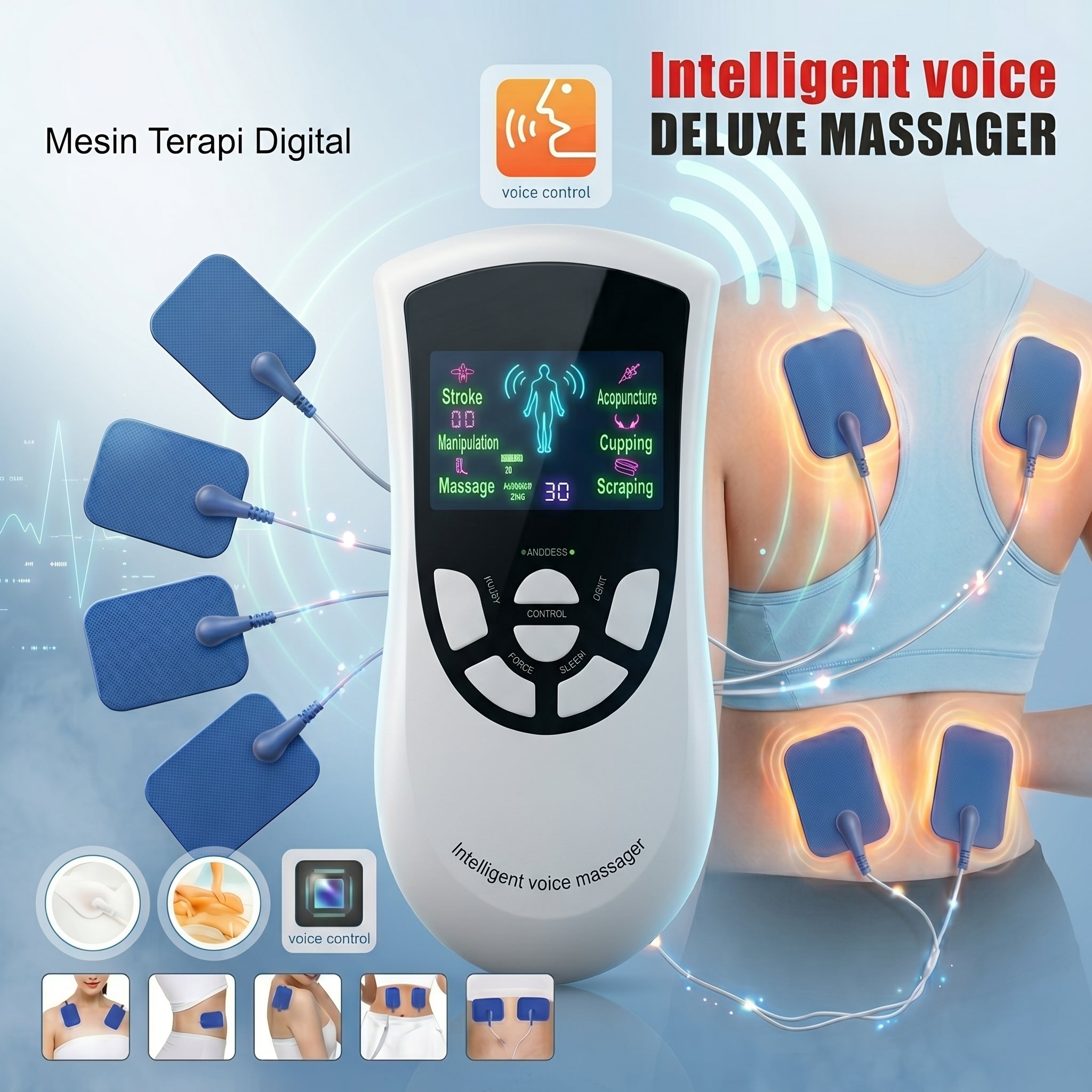 Blueidea intelligent voice Deluxe massager tens mahince